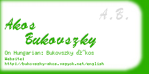 akos bukovszky business card